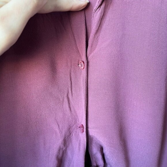 Wilfred Free Tie Front Mauve Button Up Blouse XS - Picture 5 of 10